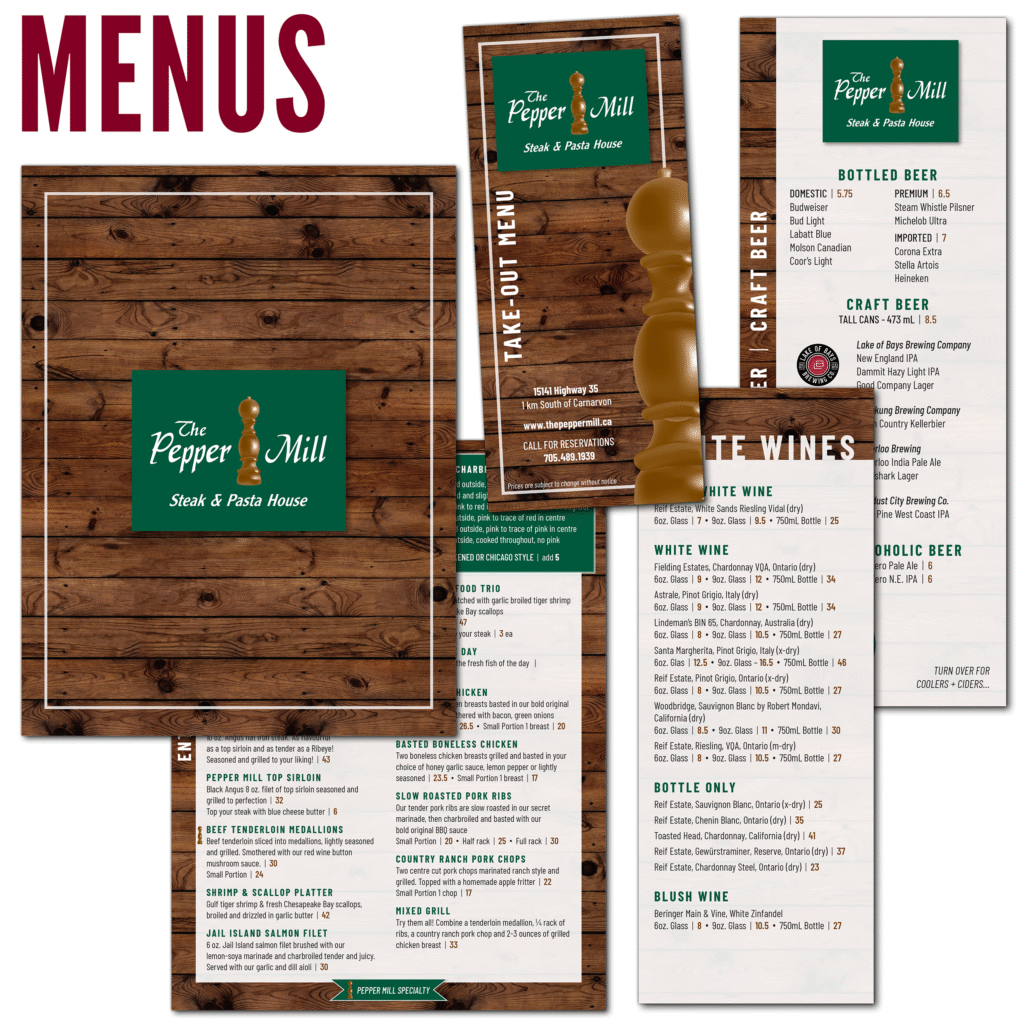 Menus examples